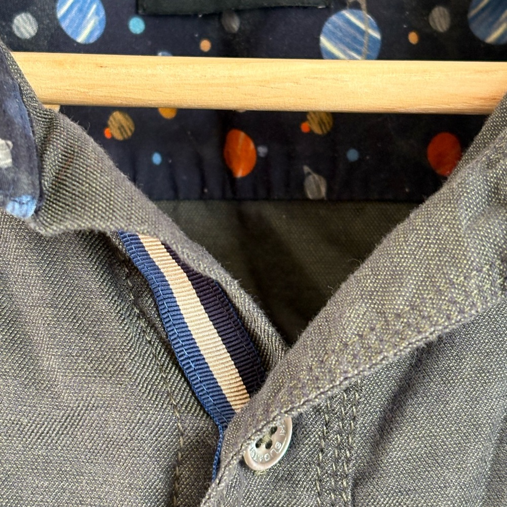 Bugatchi Gray Shirt with Patterned Collar - image 4